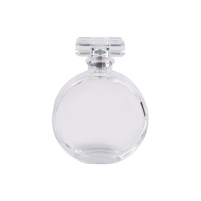 Garrafa de perfume transparente oval
