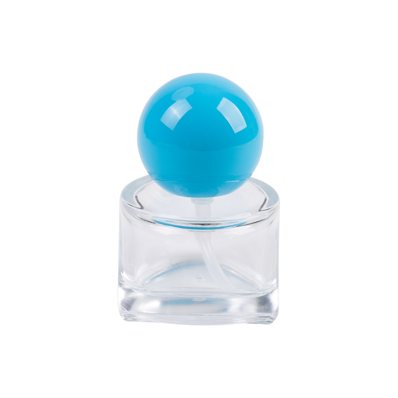 Garrafa de cosméticos de 30 ml de vidro com tampa azul ABS