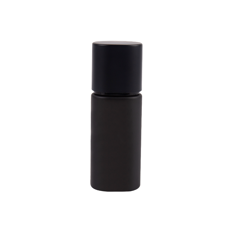 Tubo de vidro cosmético preto puro de 30 ml
