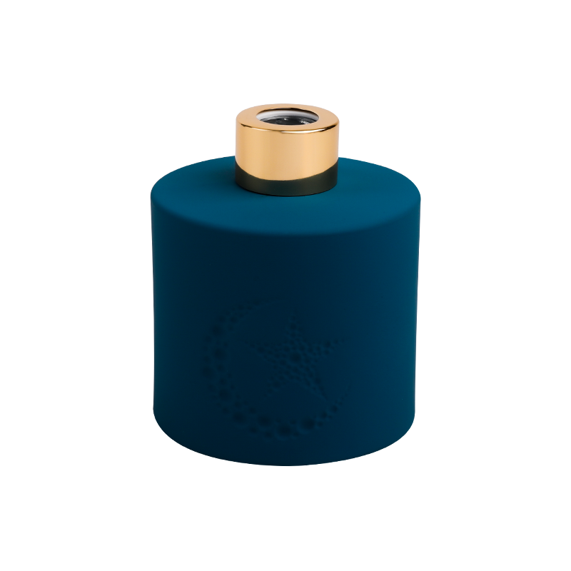 Garrafa de fragrância azul -estrela com tampa dourada